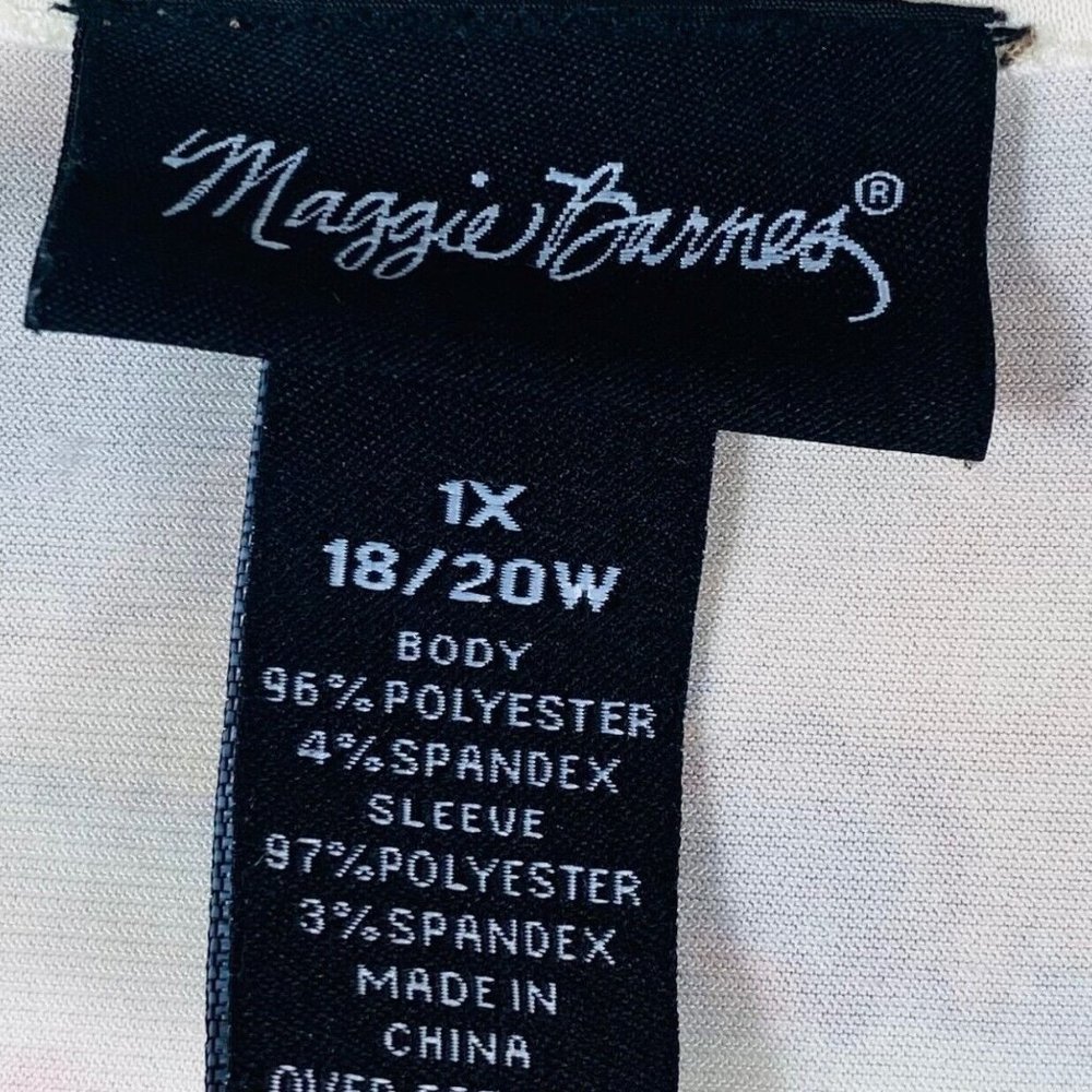 Maggie Barnes Catherines 1X 2X 18W 20W Top Tunic Shirt Floral Poppies Stretch - Picture 4 of 4